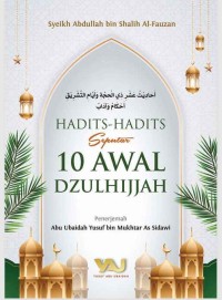 Image of Hadits-Hadits Seputar 10 Awal Dzulhijjah